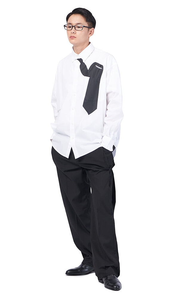 NOMANUAL(ノーマニュアル) SIDE TWO TUCK PANTS - BLACK