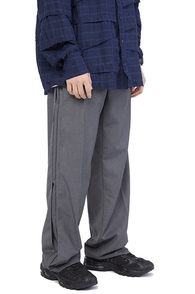 NOMANUAL(ノーマニュアル) SIDE TWO TUCK PANTS - GRAY