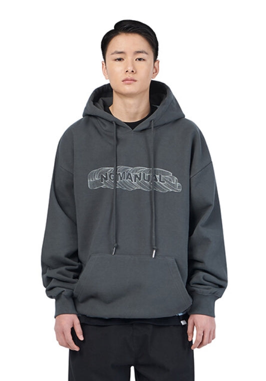 NOMANUAL(ノーマニュアル)  E.L HOODIE - CHACOAL