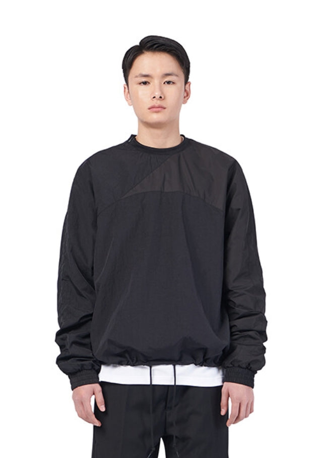 NOMANUAL(ノーマニュアル) SLICED WARM-UP TOP - BLACK