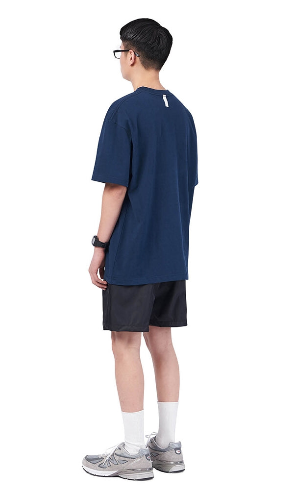 NOMANUAL(ノーマニュアル) UNIVERSITY LOGO T-SHIRT - NAVY
