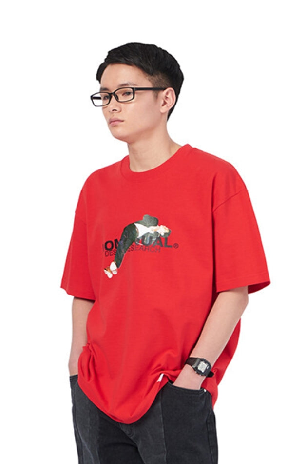 NOMANUAL(ノーマニュアル)  NAP T-SHIRT - RED
