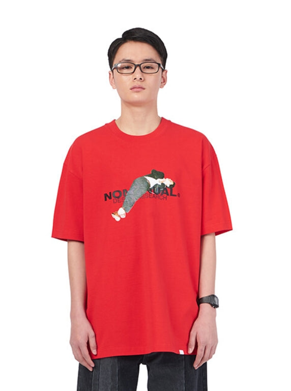 NOMANUAL(ノーマニュアル)  NAP T-SHIRT - RED