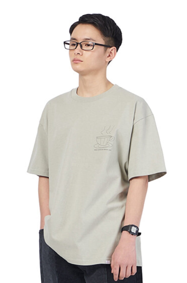 NOMANUAL(ノーマニュアル) COFFEE T-SHIRT - LIGHT KHAKI