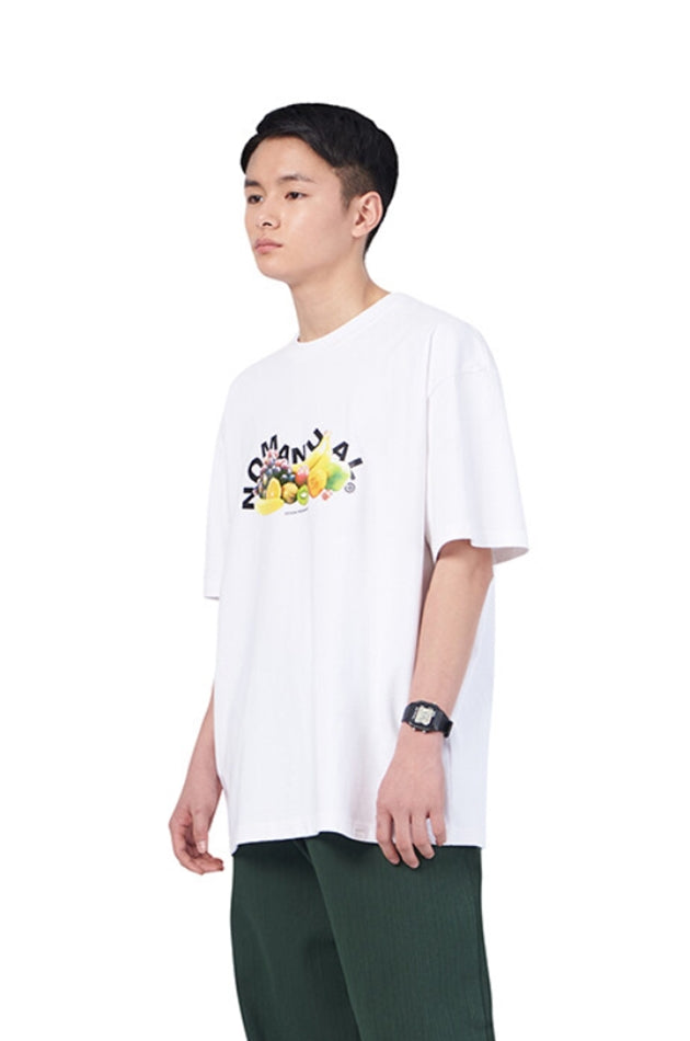 NOMANUAL(ノーマニュアル) FRUITS T-SHIRT - WHITE