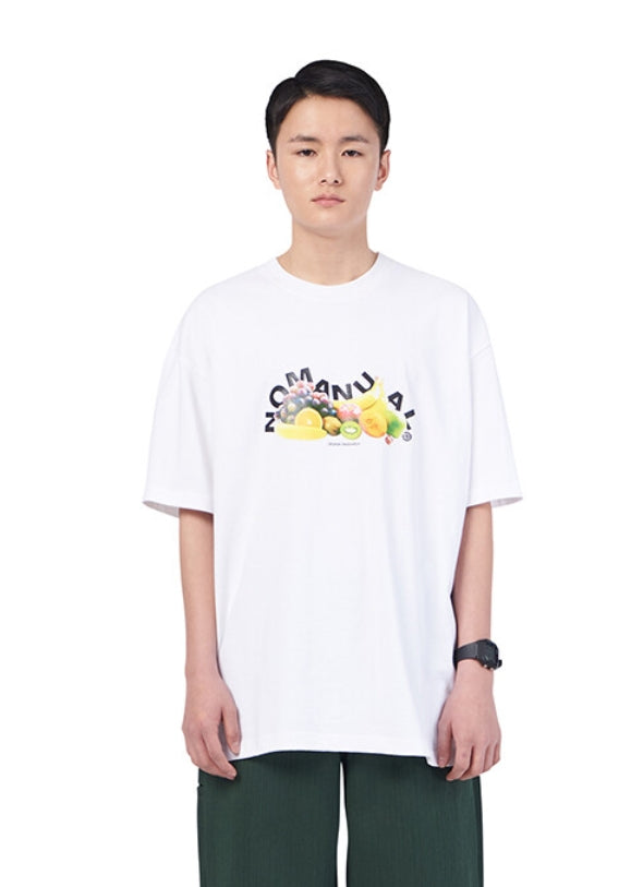 NOMANUAL(ノーマニュアル) FRUITS T-SHIRT - WHITE