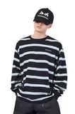 NOMANUAL(ノーマニュアル) G.L STRIPED LONG SLEEVE TEE - BLACK