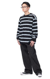 NOMANUAL(ノーマニュアル) G.L STRIPED LONG SLEEVE TEE - BLACK