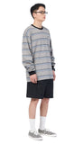 NOMANUAL(ノーマニュアル) G.L STRIPED LONG SLEEVE TEE - GRAY