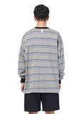 NOMANUAL(ノーマニュアル) G.L STRIPED LONG SLEEVE TEE - GRAY