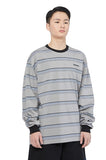 NOMANUAL(ノーマニュアル) G.L STRIPED LONG SLEEVE TEE - GRAY