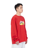NOMANUAL(ノーマニュアル)  FRUITS LONG SLEEVE TEE - RED