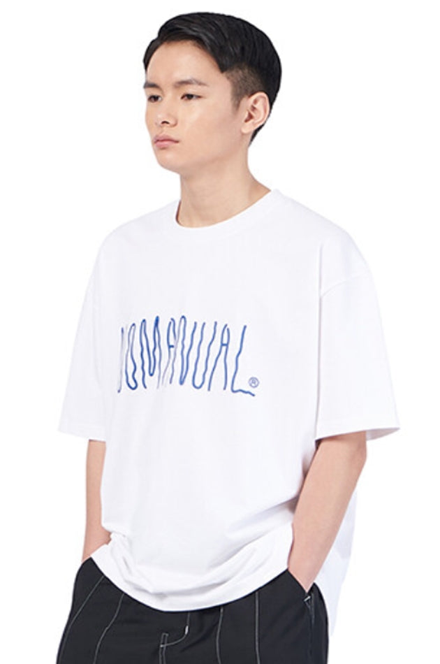NOMANUAL(ノーマニュアル) HAZE LOGO T-SHIRT - WHITE