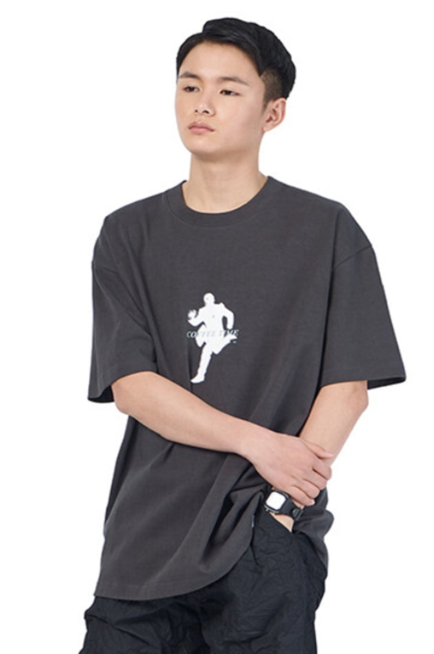 NOMANUAL(ノーマニュアル)  COFFEE-TIME T-SHIRT - CHARCOAL