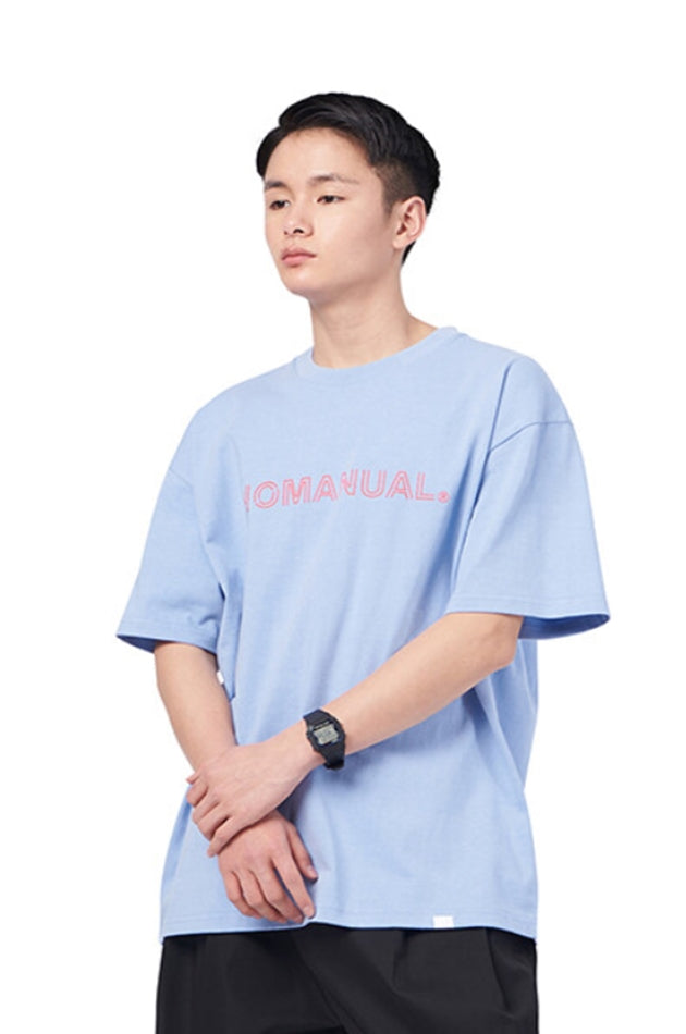 NOMANUAL(ノーマニュアル) T.L LOGO T-SHIRT - SKYBLUE