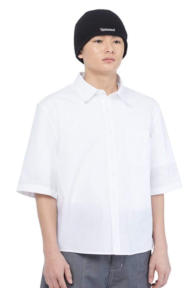 NOMANUAL(ノーマニュアル) SALARYMAN SHORT SLEEVE SHIRTS - WHITE