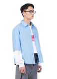 NOMANUAL(ノーマニュアル) SALARYMAN SHORT SLEEVE SHIRTS - SKYBLUE