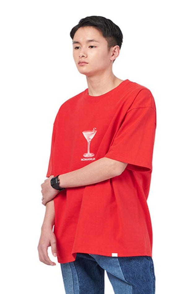 NOMANUAL(ノーマニュアル) MARTINI T-SHIRT - RED