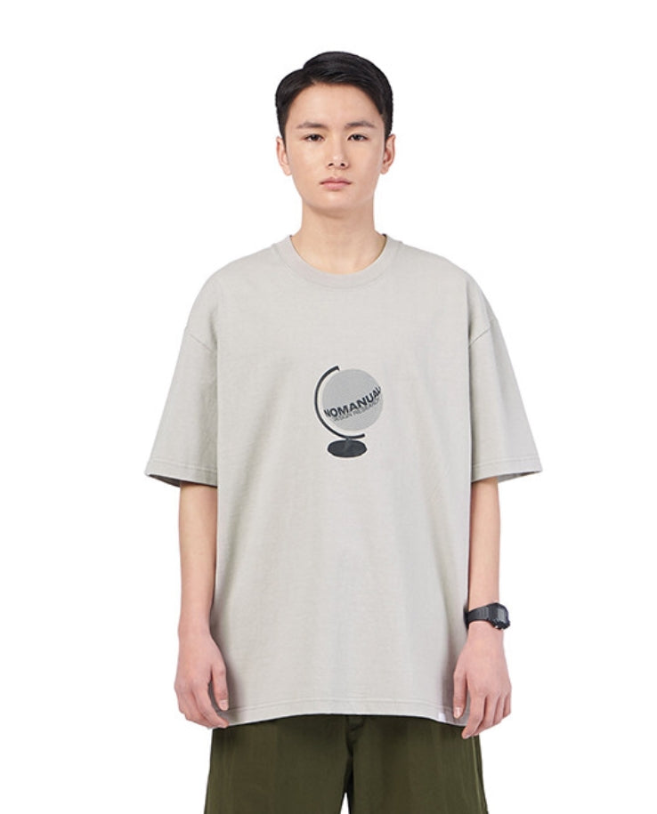 NOMANUAL(ノーマニュアル) NM GLOBE T-SHIRT - GRAY
