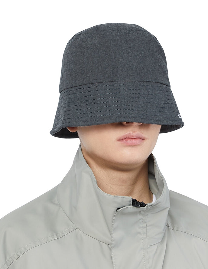 NOMANUAL(ノーマニュアル) NM LOGO BUCKET HAT - CHARCOAL