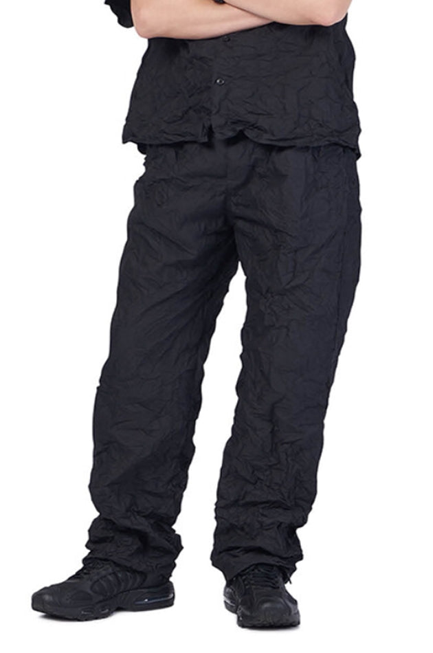 NOMANUAL(ノーマニュアル)   WRINKLED PANTS - BLACK