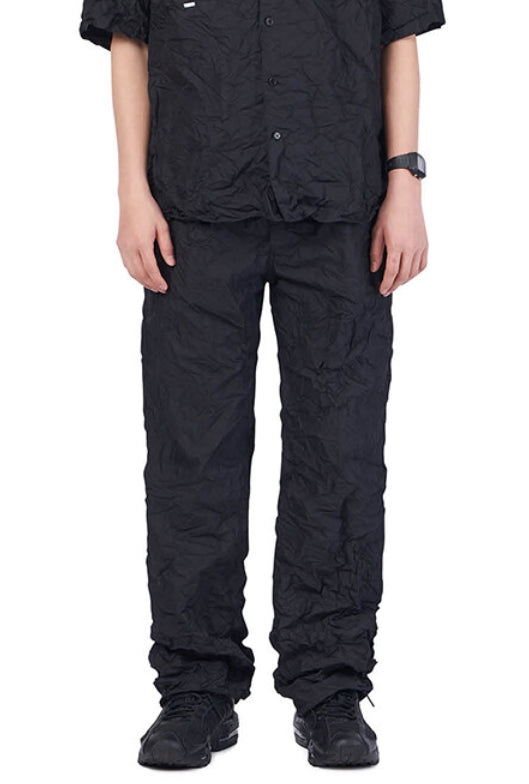 NOMANUAL(ノーマニュアル)   WRINKLED PANTS - BLACK