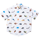 NOMANUAL(ノーマニュアル) OCEAN FRIENDS SHORT SLEEVE SHIRTS - WHITE