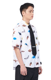 NOMANUAL(ノーマニュアル) OCEAN FRIENDS SHORT SLEEVE SHIRTS - WHITE