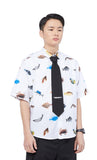 NOMANUAL(ノーマニュアル) OCEAN FRIENDS SHORT SLEEVE SHIRTS - WHITE