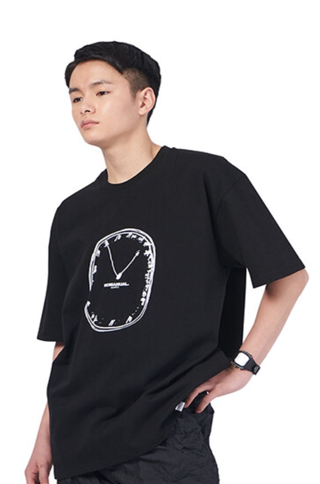 NOMANUAL(ノーマニュアル) REAL TIME T-SHIRT - BLACK