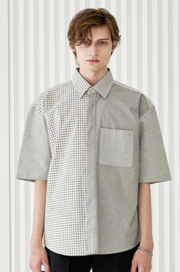 SSY(エスエスワイ) 3 check complex half shirt