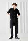 SSY(エスエスワイ) button up half sleeve pique cardigan black