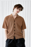 SSY(エスエスワイ) button up half sleeve pique cardigan brown