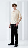 SSY(エスエスワイ) button up half sleeve pique cardigan cream