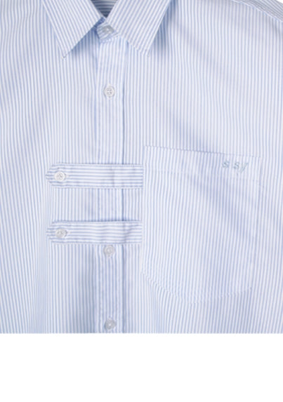 SSY(エスエスワイ)  doble holder stripe half shirt sky blue