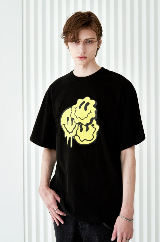 SSY(エスエスワイ)  melting smile t-shirt black