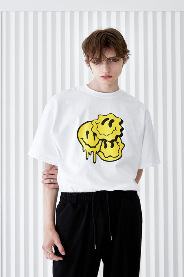 SSY(エスエスワイ)  melting smile t-shirt white