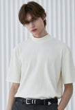 SSY(エスエスワイ)  rib mock neck t-shirt ivory