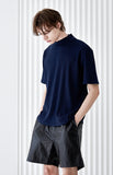 SSY(エスエスワイ)  rib mock neck t-shirt navy