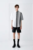 SSY(エスエスワイ)  solid & multi stripe half shirt black