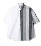 SSY(エスエスワイ)  solid & multi stripe half shirt black