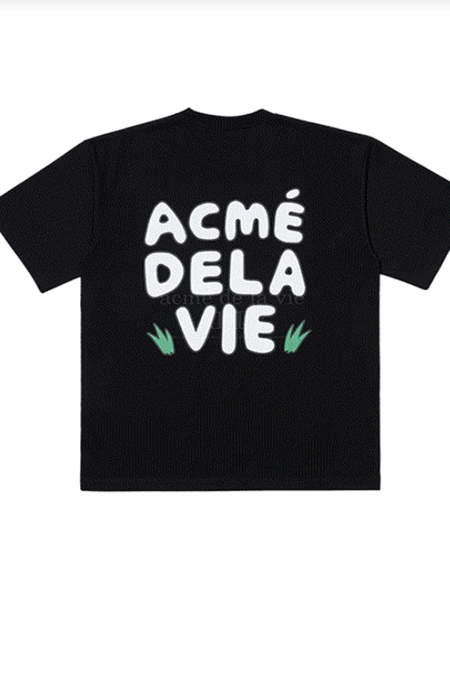 アクメドラビ(acme' de la vie)  DISH COW SHORT SLEEVE T-SHIRT BLACK