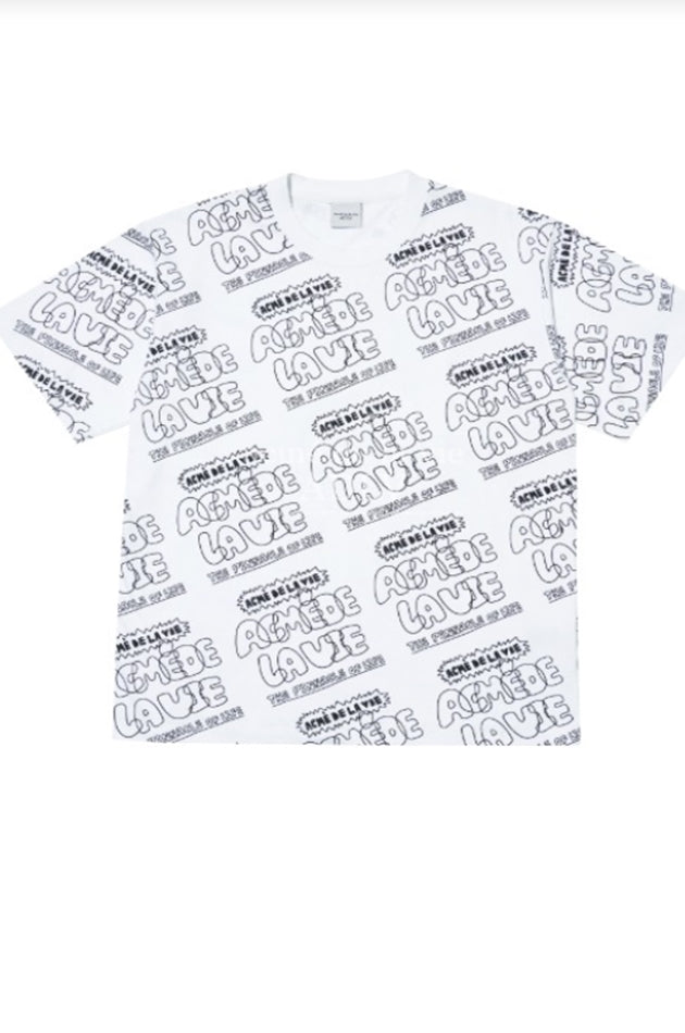 アクメドラビ(acme' de la vie) ADLV LOGO PATTERN SHORT SLEEVE T-SHIRT WHITE