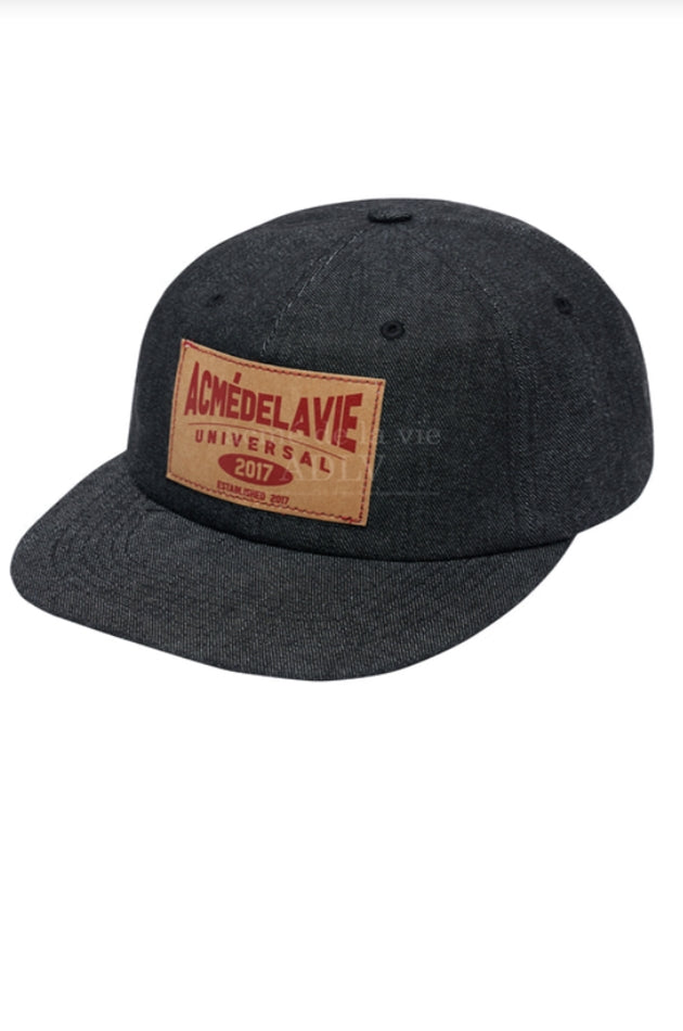 アクメドラビ(acme' de la vie)  DENIM LABEL PATCHWORK BALL CAP BLUE BLACK DENIM