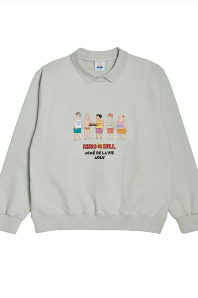 アクメドラビ(acme' de la vie)  HANK HILL FRIENDS - ASH GREEN SWEATSHIRT