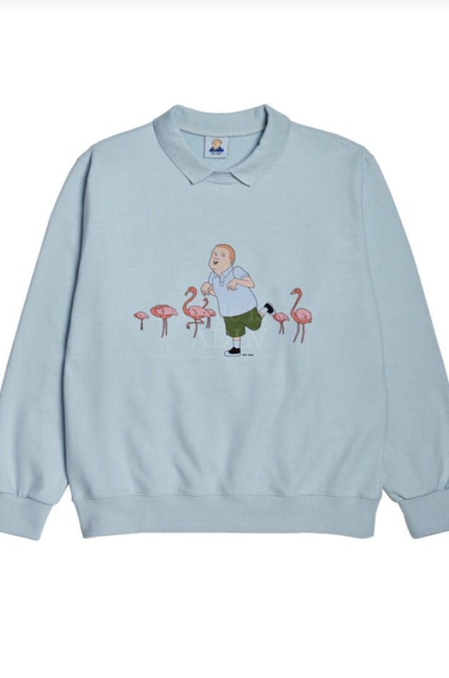 アクメドラビ(acme' de la vie)   FLAMINGO BOBBY HILL - LIGHT BLUE SWEATSHIRT