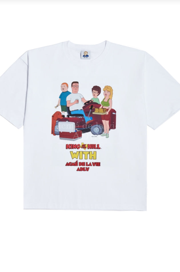 アクメドラビ(acme' de la vie)   BACKYARD FAMILY - WHITE SHORT SLEEVE T-SHIRT