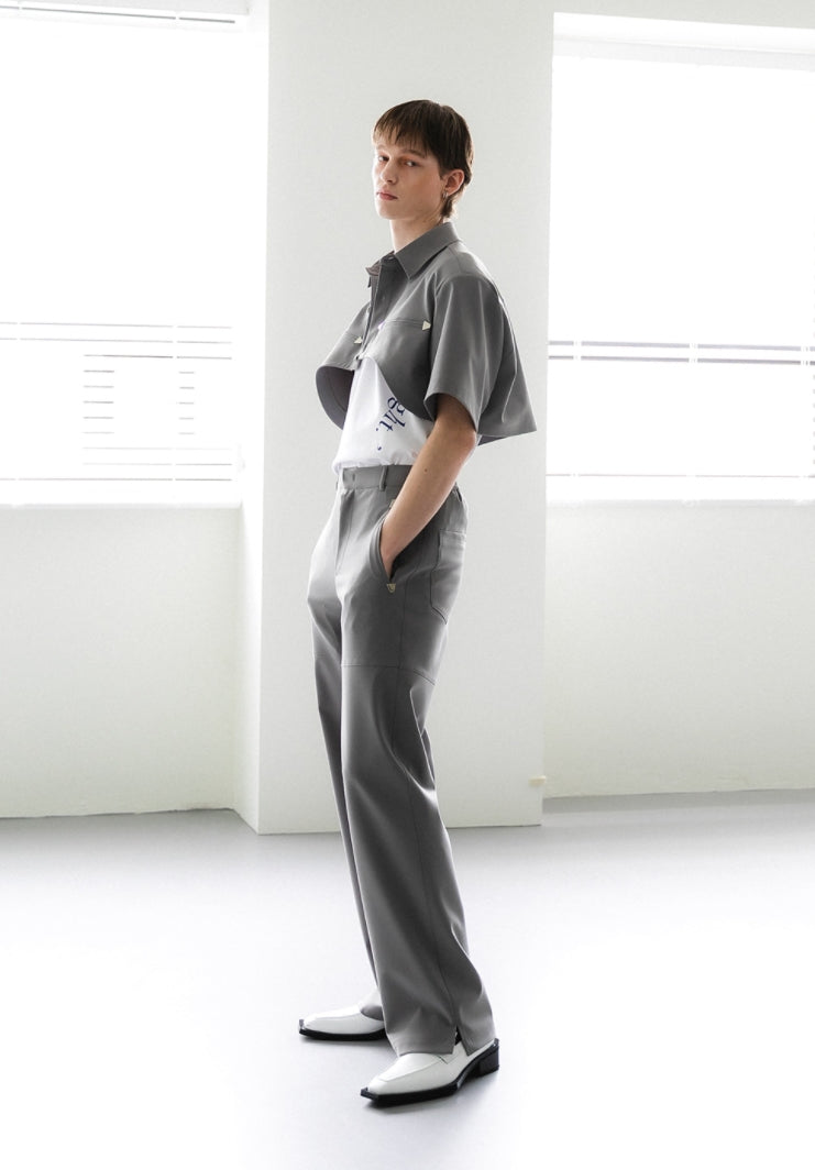 イーエスシースタジオ(ESC STUDIO)  Stud slacks (grey)