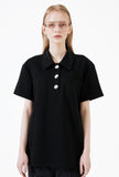 イーエスシースタジオ(ESC STUDIO)  Button polo shirt (black)