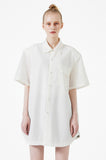 イーエスシースタジオ(ESC STUDIO) Lace pad oversize shirt (white)